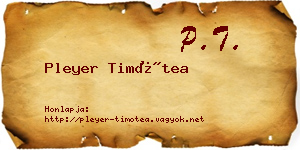 Pleyer Timótea névjegykártya